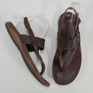 Chaco Maya Java Brown Leather Sandals Women's Size 8